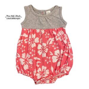 Nordstrom Baby NB Newborn Hibiscus Flower Bubble Romper